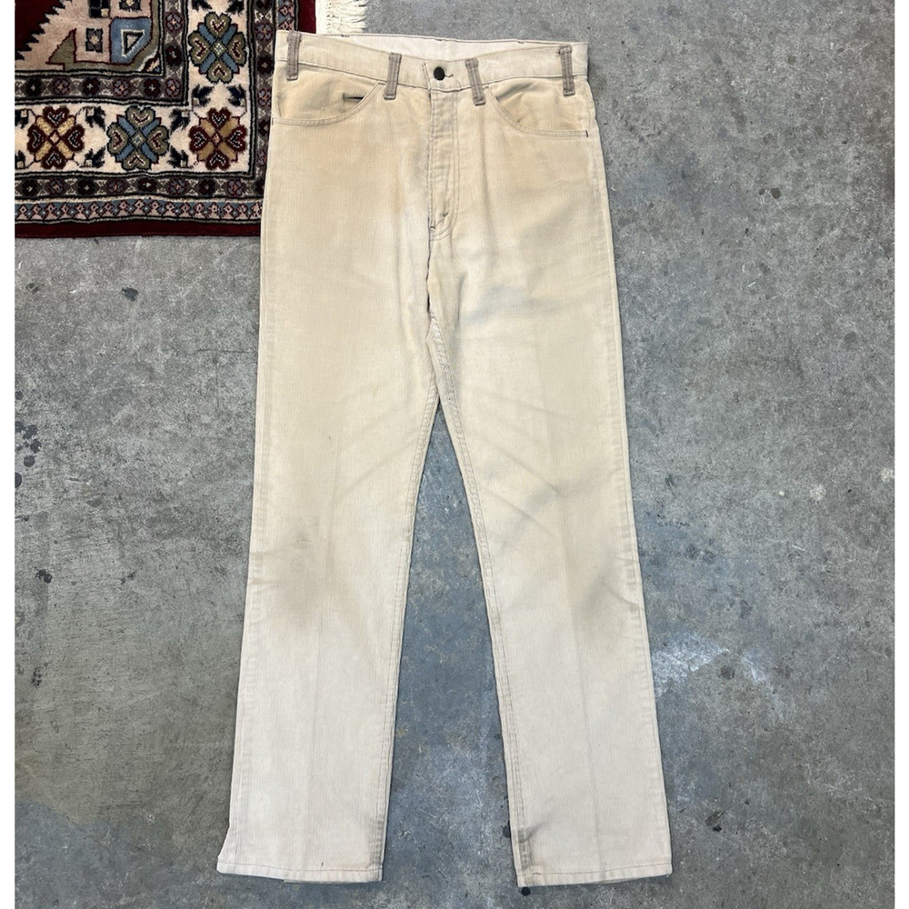 Vintage 1980s Mens Levis White Tag Tan Beige Corduroy Pants 32x31 Rare